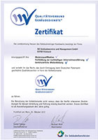 Zertifikat der Gebaeudereiniger-Innung / Zum Oeffnen der PDF bitte anklicken